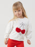 LC Waikiki Crew Neck Cherry Print Baby Girls' Sweatshirt And Leggings 2-Pack